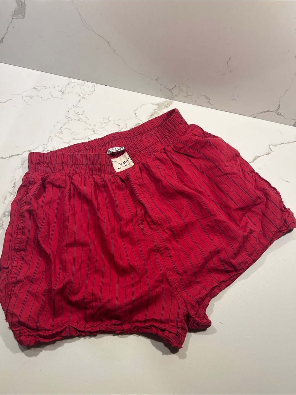 Free People Red Striped Women’s Shorts